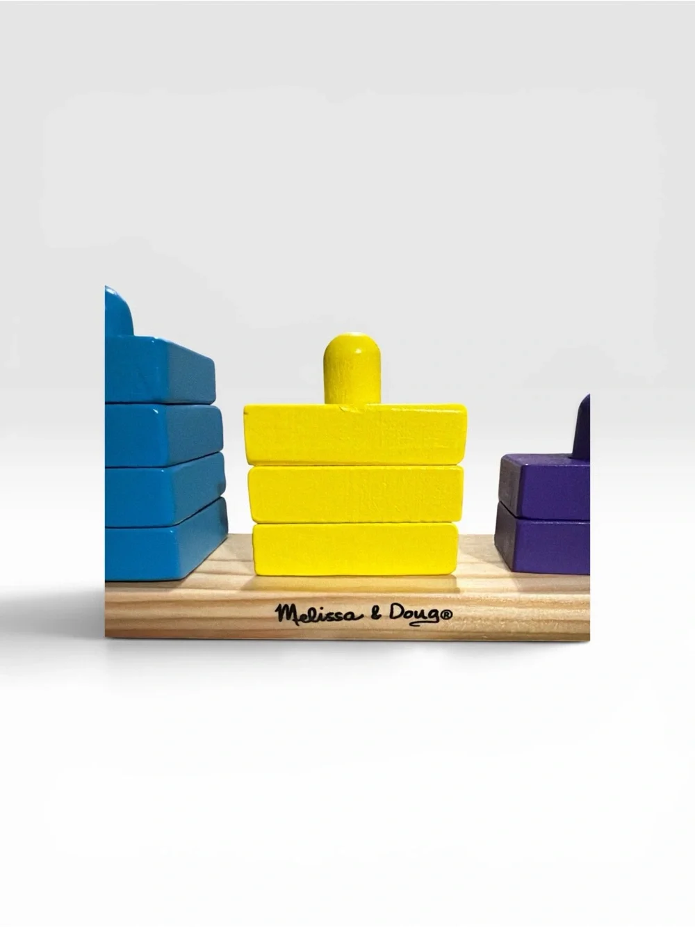 Melissa & Doug Rainbow Stacking Peg Toy - Red, Blue, Yellow, Purple, Green
